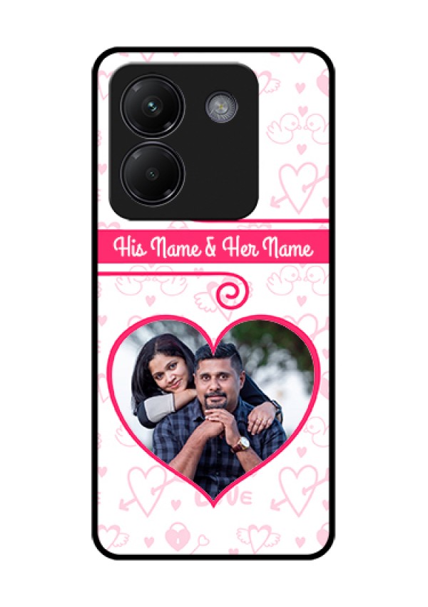 Poco M7 Pro 5G Custom Glass Phone Case - Heart Shape Love Design