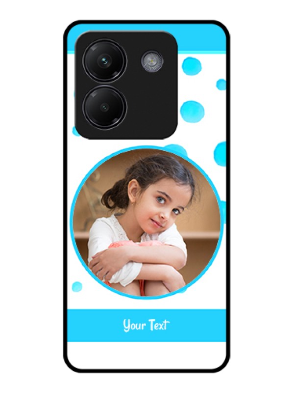 Custom Poco M7 Pro 5G Custom Glass Phone Case - Blue Bubbles Pattern Design