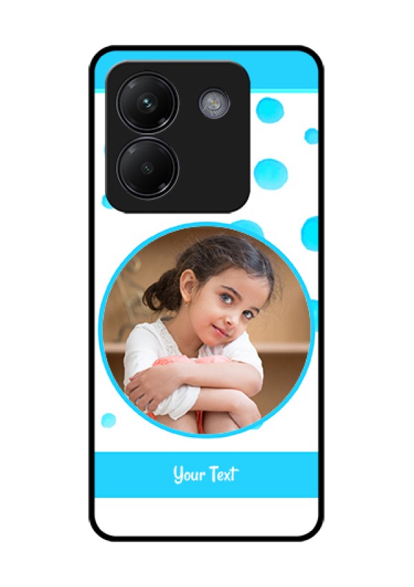 Poco M7 Pro 5G Custom Glass Phone Case - Blue Bubbles Pattern Design