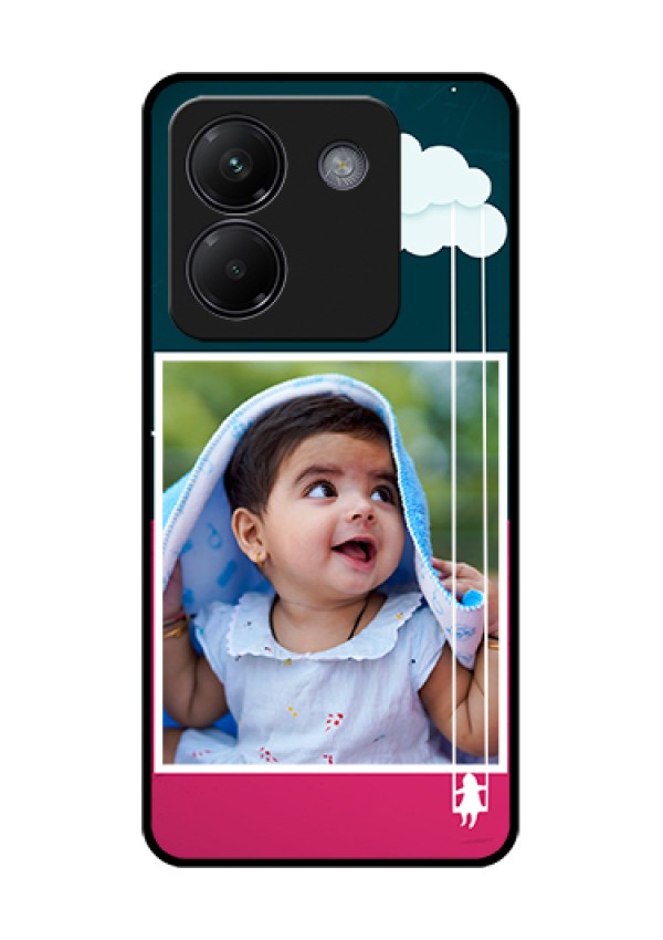 Poco M7 Pro 5G Custom Glass Phone Case - Cute Girl With Cloud Design