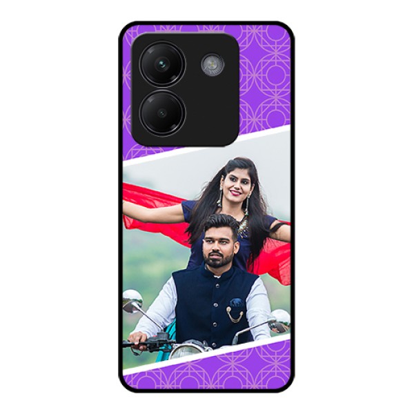 Poco M7 Pro 5G Custom Glass Phone Case - Violet Color Pattern Design