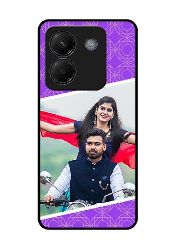 Poco M7 Pro 5G Custom Glass Phone Case - Violet Color Pattern Design