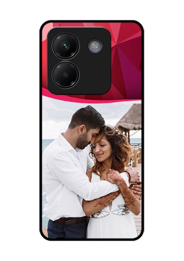 Poco M7 Pro 5G Custom Glass Phone Case - Red Abstract Design