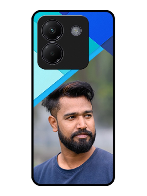 Custom Poco M7 Pro 5G Custom Glass Phone Case - Blue Pattern Design