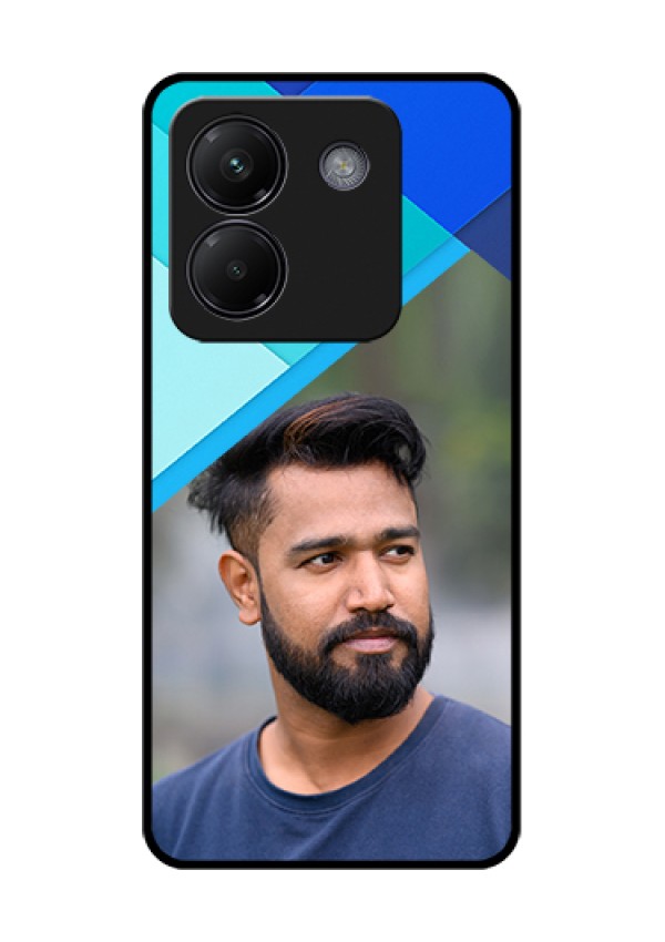 Poco M7 Pro 5G Custom Glass Phone Case - Blue Pattern Design