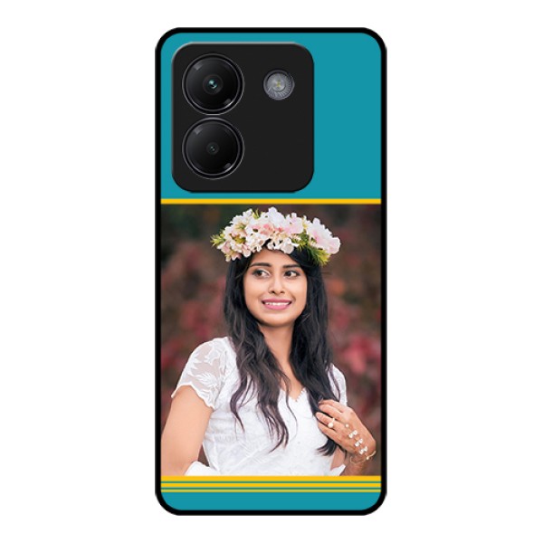 Poco M7 Pro 5G Custom Glass Phone Case - Yellow & Blue Design