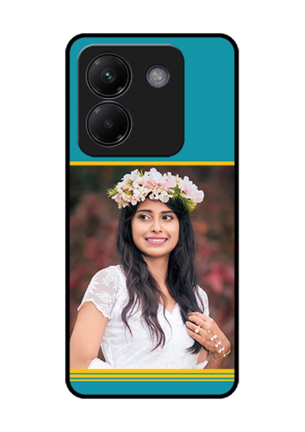 Poco M7 Pro 5G Custom Glass Phone Case - Yellow & Blue Design
