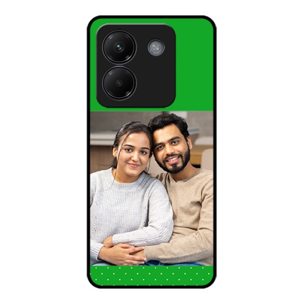 Poco M7 Pro 5G Custom Glass Phone Case - Green Pattern Design