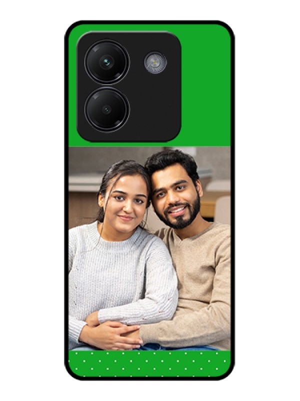 Custom Poco M7 Pro 5G Custom Glass Phone Case - Green Pattern Design