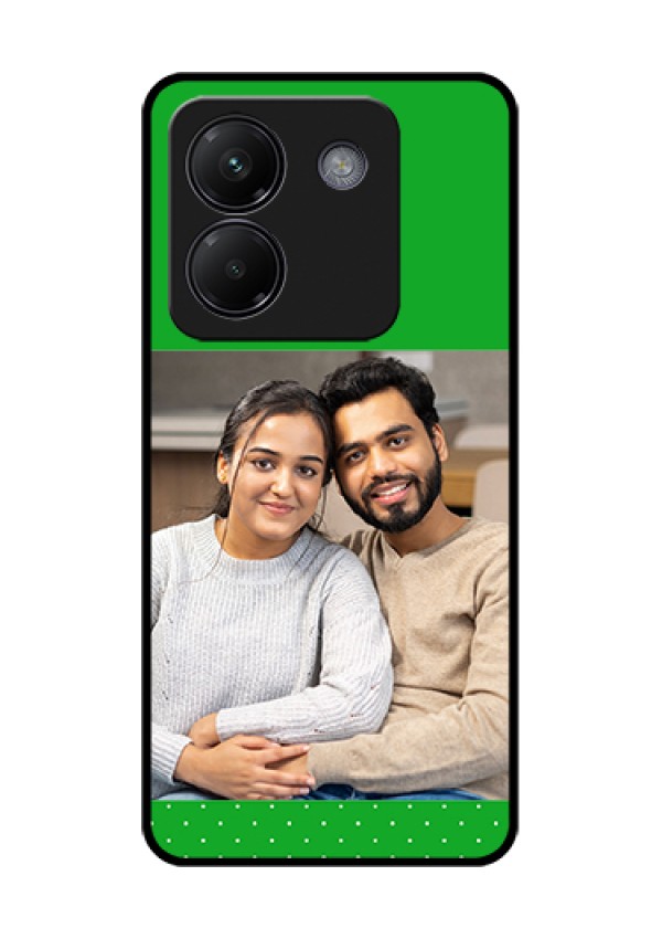Poco M7 Pro 5G Custom Glass Phone Case - Green Pattern Design