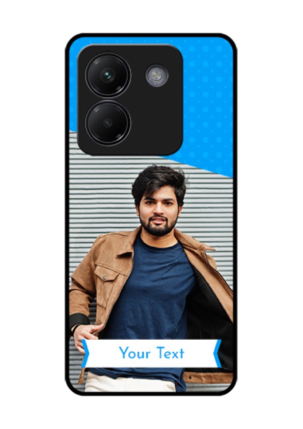 Poco M7 Pro 5G Custom Glass Phone Case - Simple Blue Color Design