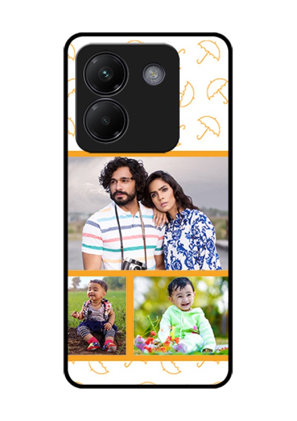 Poco M7 Pro 5G Custom Glass Phone Case - Yellow Pattern Design