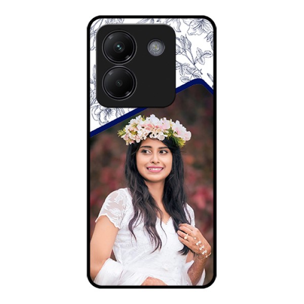 Poco M7 Pro 5G Custom Glass Phone Case - Classy Floral Design