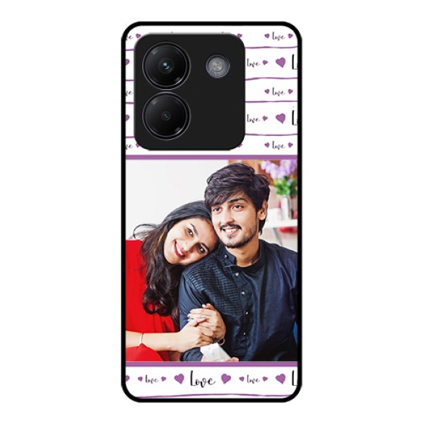 Poco M7 Pro 5G Custom Glass Phone Case - Couples Heart Design