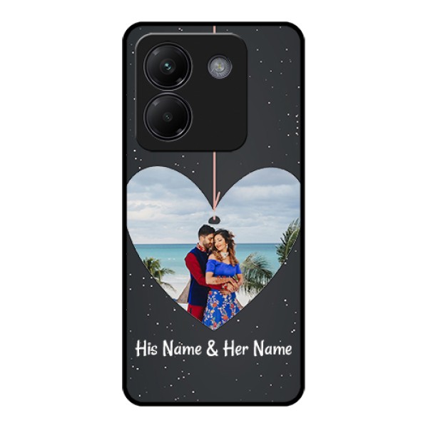 Poco M7 Pro 5G Custom Glass Phone Case - Hanging Heart Design