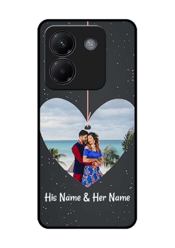 Poco M7 Pro 5G Custom Glass Phone Case - Hanging Heart Design