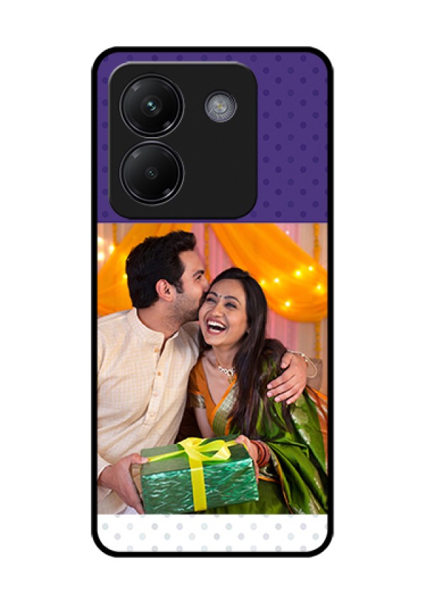 Poco M7 Pro 5G Custom Glass Phone Case - Violet Colored Pattern Design