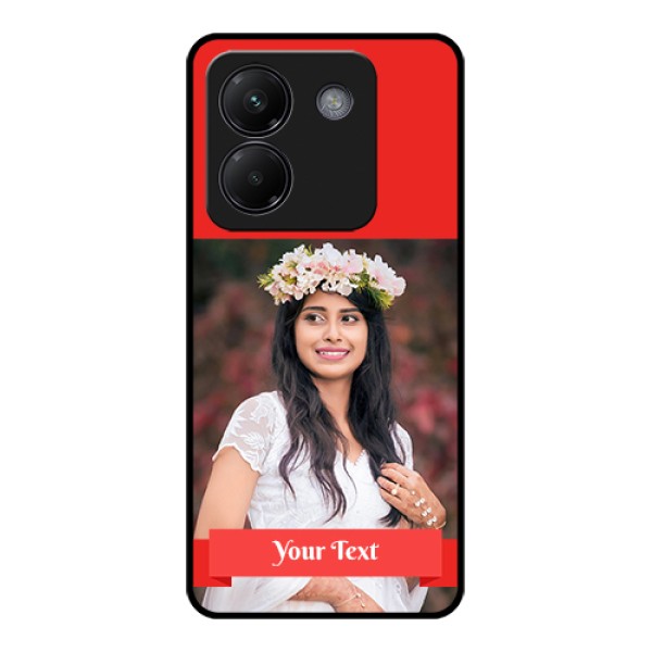 Poco M7 Pro 5G Custom Glass Phone Case - Simple Red Color Design