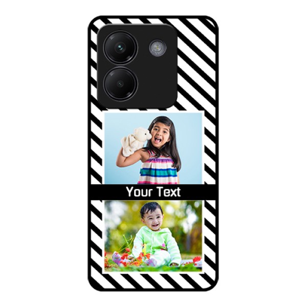 Poco M7 Pro 5G Custom Glass Phone Case - Black And White Stripes Design Poco M7 Pro 5G Custom Glass Phone Case - Black And White Stripes Design