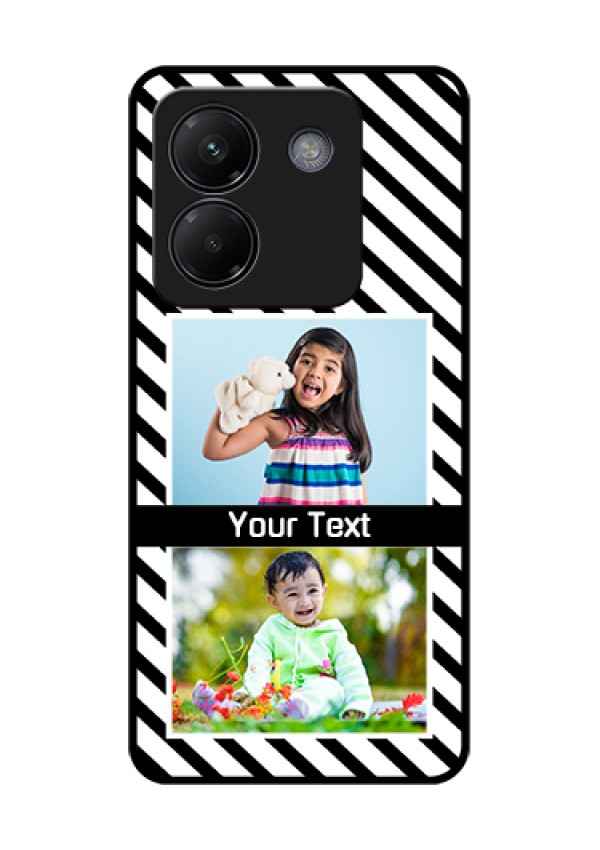 Poco M7 Pro 5G Custom Glass Phone Case - Black And White Stripes Design