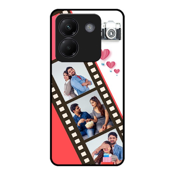 Poco M7 Pro 5G Custom Glass Phone Case - 3 Image Holder With Film Reel