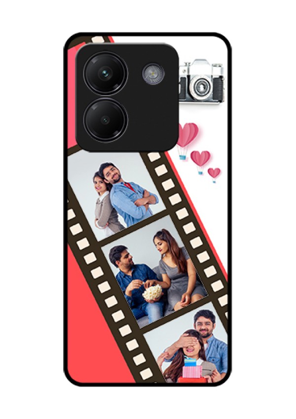 Poco M7 Pro 5G Custom Glass Phone Case - 3 Image Holder With Film Reel