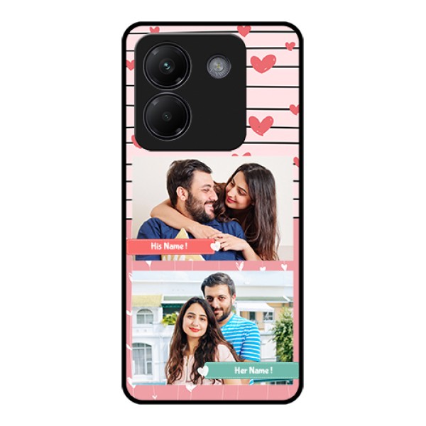 Poco M7 Pro 5G Custom Glass Phone Case - Photo With Heart Design