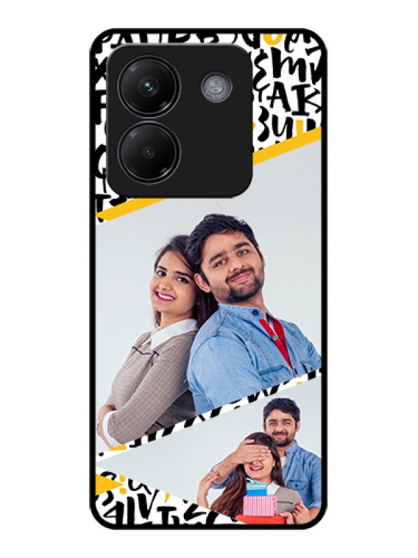 Custom Poco M7 Pro 5G Custom Glass Phone Case - Letters Pattern Design