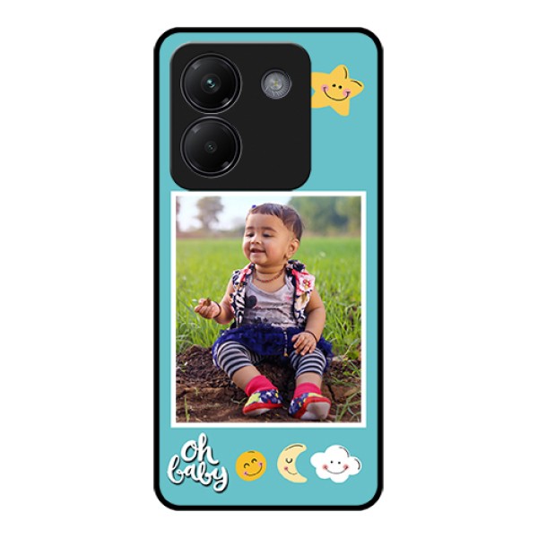 Poco M7 Pro 5G Custom Glass Phone Case - Smiley Kids Stars Design