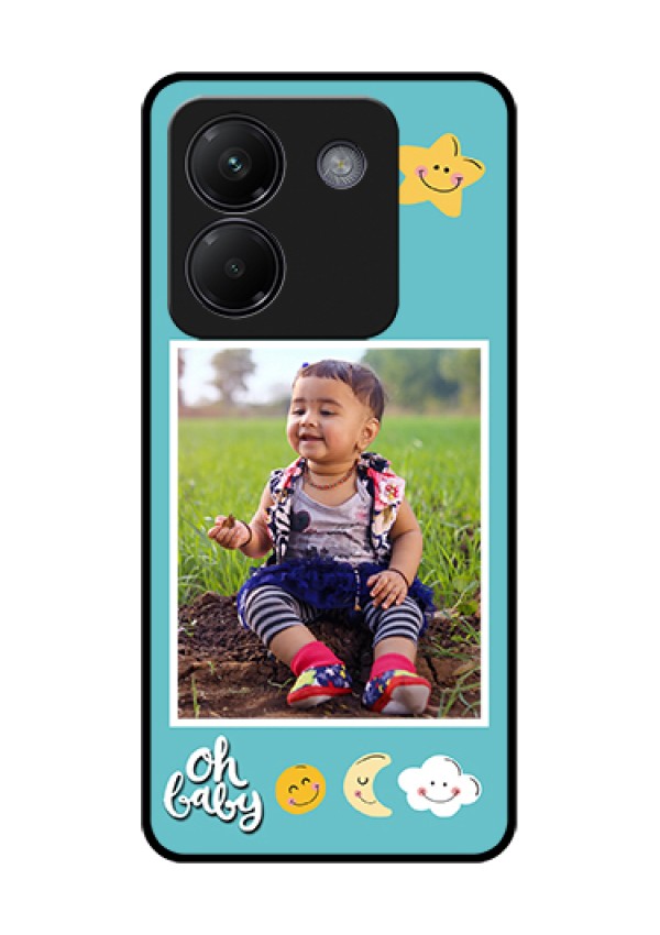 Poco M7 Pro 5G Custom Glass Phone Case - Smiley Kids Stars Design