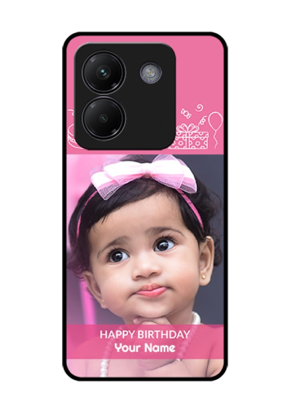 Poco M7 Pro 5G Custom Glass Phone Case - With Birthday Line Art Design