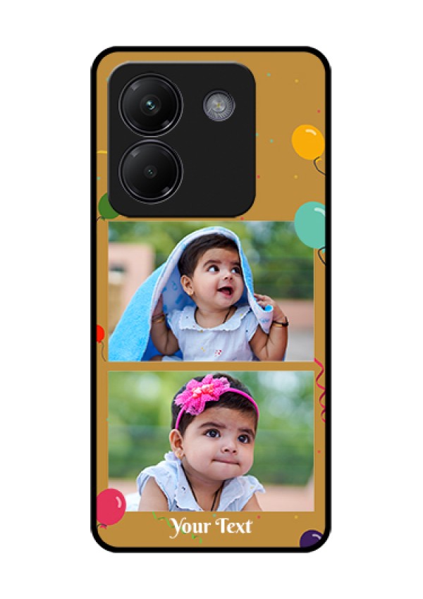Poco M7 Pro 5G Custom Glass Phone Case - Image Holder With Birthday Celebrations Design