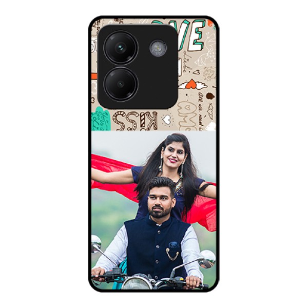 Poco M7 Pro 5G Custom Glass Phone Case - Love Doodle Pattern