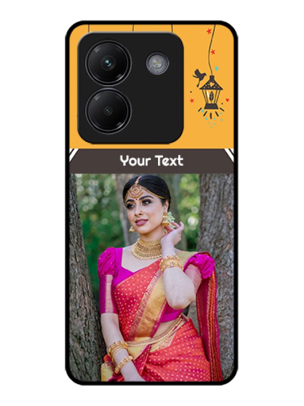 Custom Poco M7 Pro 5G Custom Glass Phone Case - With Family Picture And Icons