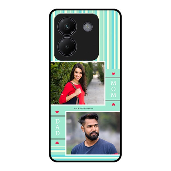 Poco M7 Pro 5G Custom Glass Phone Case - Mom & Dad Pic Design