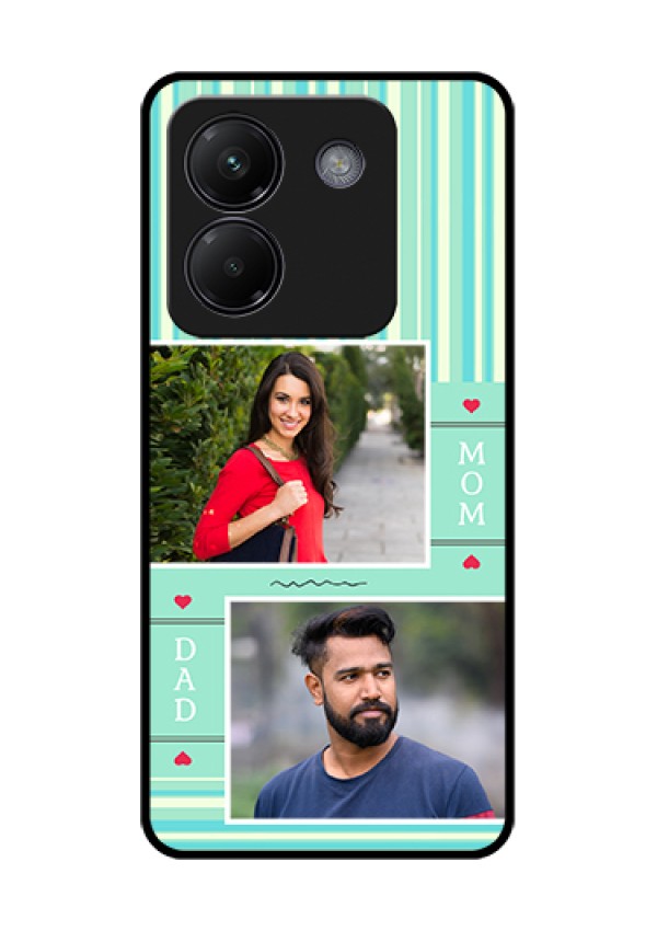 Poco M7 Pro 5G Custom Glass Phone Case - Mom & Dad Pic Design