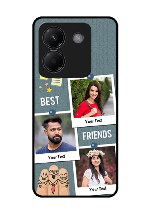 Poco M7 Pro 5G Custom Glass Phone Case - Sticky Frames And Friendship Design