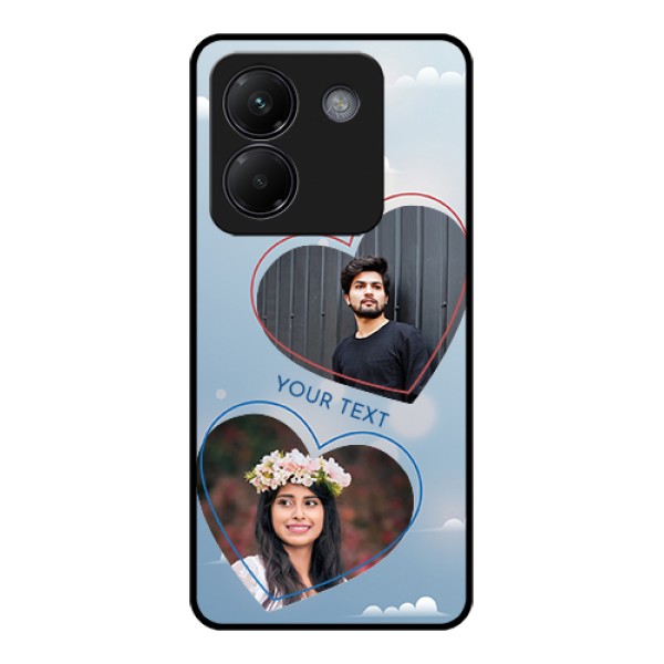 Poco M7 Pro 5G Custom Glass Phone Case - Blue Color Couple Design
