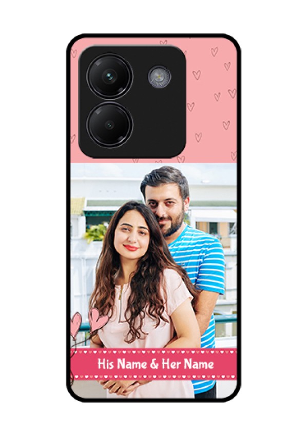 Poco M7 Pro 5G Custom Glass Phone Case - Love Design Peach Color