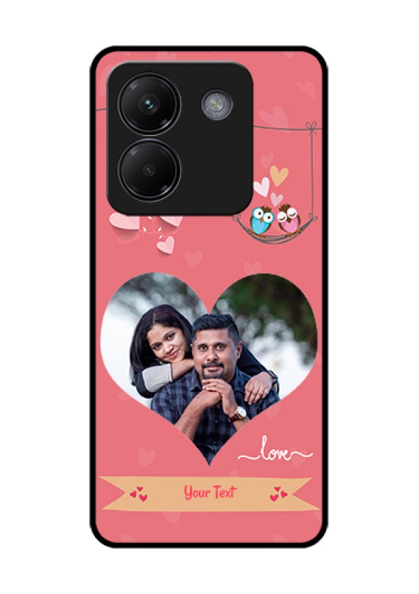 Poco M7 Pro 5G Custom Glass Phone Case - Peach Color Love Design