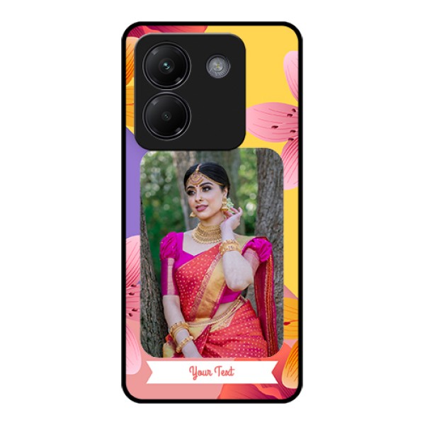 Poco M7 Pro 5G Custom Glass Phone Case - 3 Image With Vintage Floral Design Poco M7 Pro 5G Custom Glass Phone Case - 3 Image With Vintage Floral Design