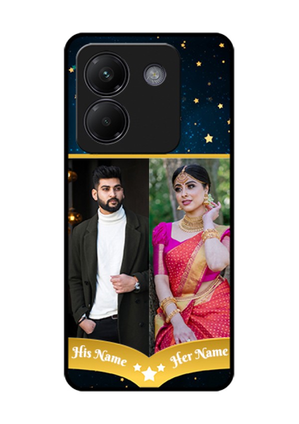 Poco M7 Pro 5G Custom Glass Phone Case - Galaxy Stars Backdrop Design