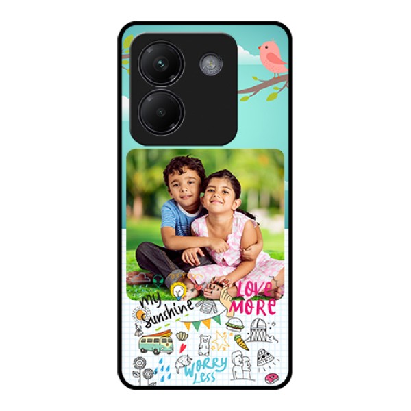 Poco M7 Pro 5G Custom Glass Phone Case - Doodle Love Design