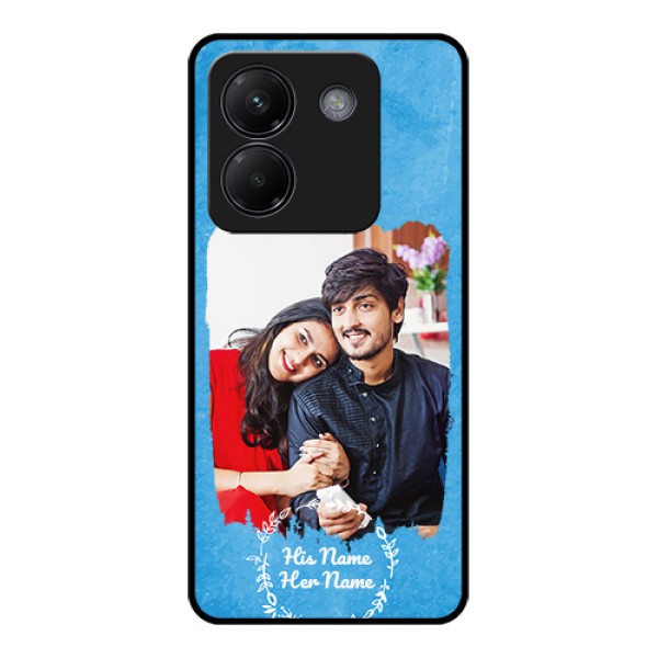 Poco M7 Pro 5G Custom Glass Phone Case - Blue Color Vintage Design Poco M7 Pro 5G Custom Glass Phone Case - Blue Color Vintage Design