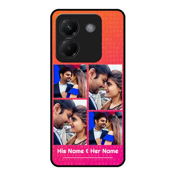 Poco M7 Pro 5G Custom Glass Phone Case - I Love You Pink Design