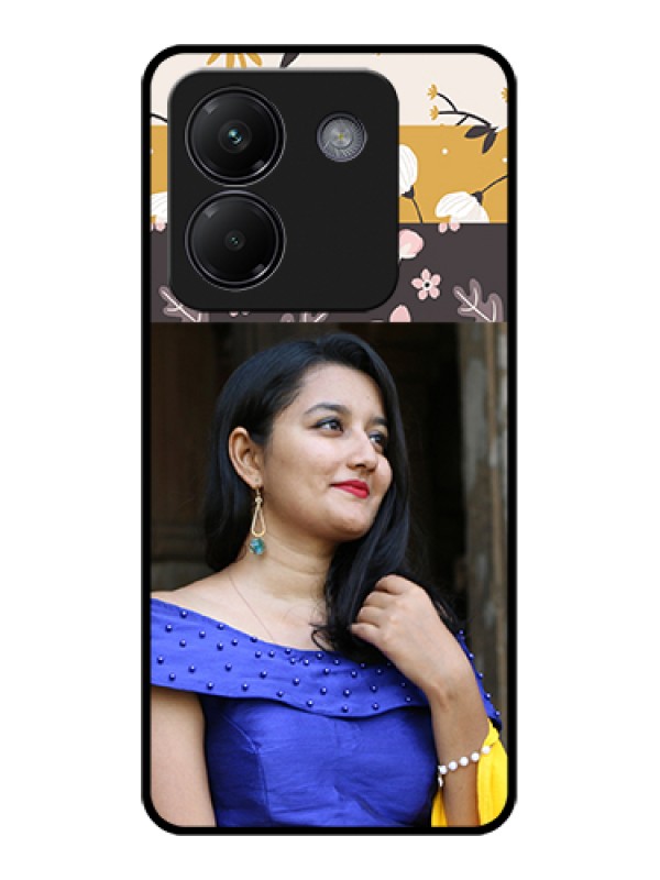 Custom Poco M7 Pro 5G Custom Glass Phone Case - Stylish Floral Design