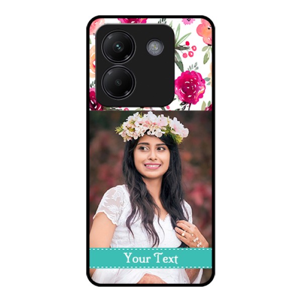 Poco M7 Pro 5G Custom Glass Phone Case - Water Colors Floral Design