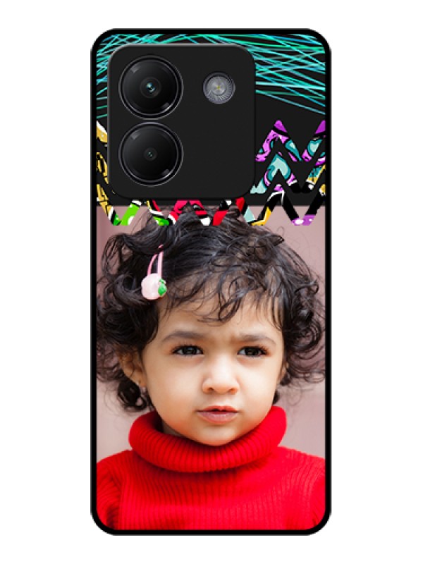 Custom Poco M7 Pro 5G Custom Glass Phone Case - Neon Abstract Design