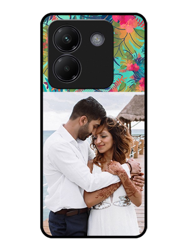 Custom Poco M7 Pro 5G Custom Glass Phone Case - Watercolor Floral Design