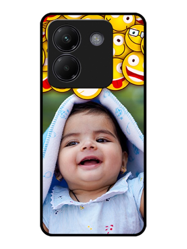 Custom Poco M7 Pro 5G Custom Glass Phone Case - With Smiley Emoji Design
